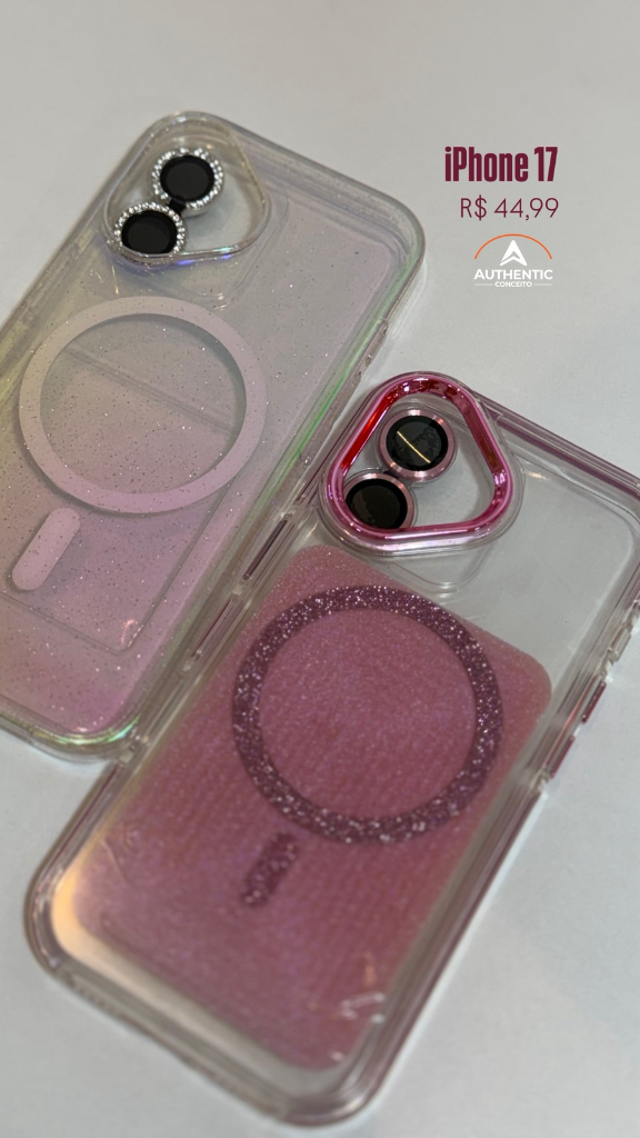 Capa MagSafe Glitter & Lente iPhone 17