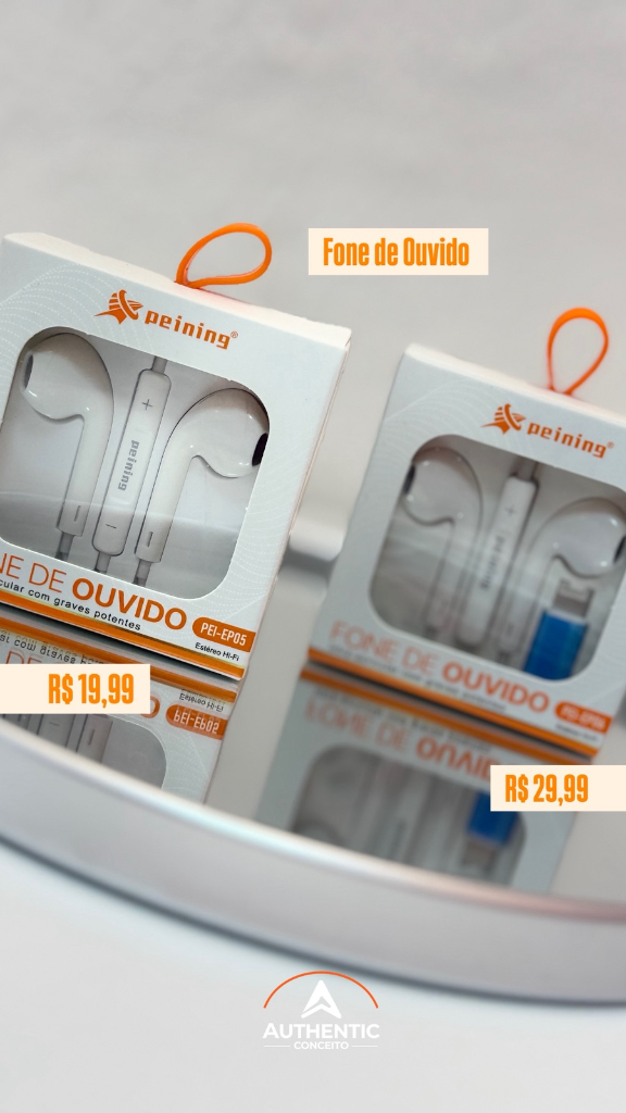 Fone de Ouvido Estéreo Peining EarPods (P2 / Lightning)